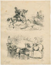Horsemen in the dunes. Carriage