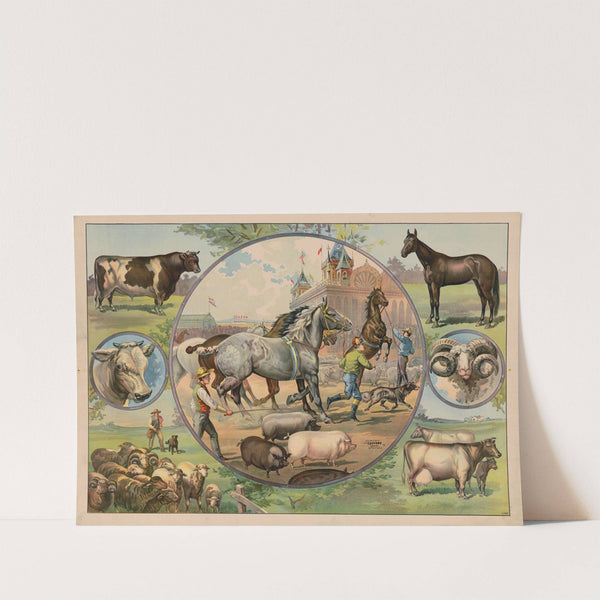 Horses and jockeys at the fair (1891) by Calvert Litho. Co