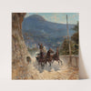 Horses and Travelers Ascending an Italian Mountain Road (1881) by Francesco Mancini