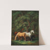 Horses Grazing under Oak Trees by Johann Baptist Dallinger von Dalling