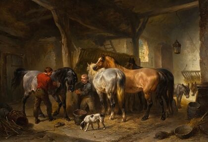 Horses In A Stable