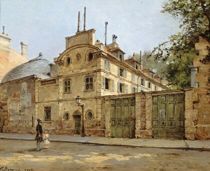 Hôtel de Balzac. Entrée et façade sur la rue Fortunée, aujourd’hui rue Balzac