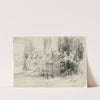 Hotelgasten rond een tafel by Nicolaas van der Waay