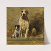 Hound And Terrier In A Kennel by John Emms