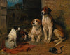 Hounds By a Kennel