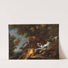 Hounds chasing a stag by Carl Borromäus Andreas Ruthart