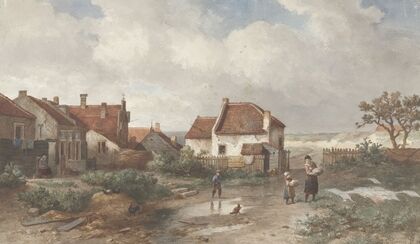 Houses at the Edge of a Village in the Dunes — size preview