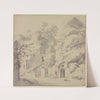 Houses in front of a cliff by Jan Asselijn