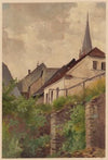 Houses on a Scarped Hill and a Fragment of a Church Tower (1892-1910)