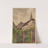 Houses on a Scarped Hill and a Fragment of a Church Tower (1892-1910) by Theodor Blache