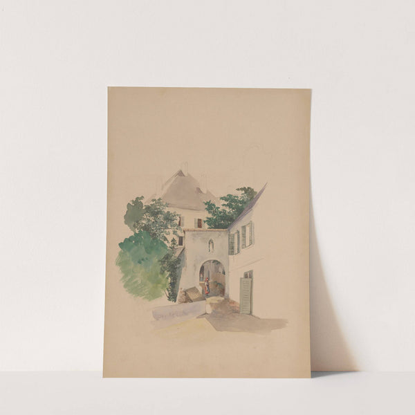 Houses with an Old Gate by Jan Nowopacký