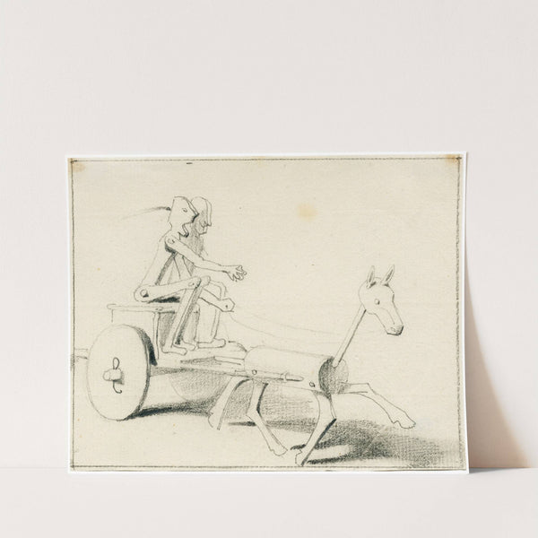 Houten mannetjes op een kar by Pieter van Loon