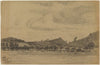 Hügelige Landschaft mit Baumreihe