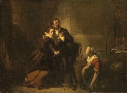 Hugo de Groot escapes in a bookcase from Loevestein Castle, Anno 1621