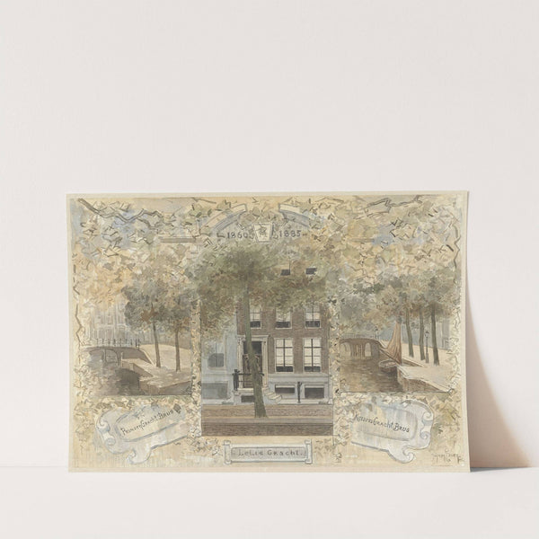 Huis op de Leliegracht, geflankeerd door de bruggen over de Prinsengracht en de Keizersgracht by Jan van Essen