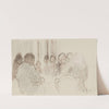 Huit personnes autour d&#039;une table by Georges Hugo