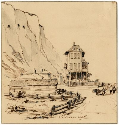 Huizen op het strand te Dover (1856)
