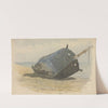 Hulk aground on beach by Edward Duncan