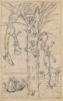 Humorous drawing for nephew Alik, X (1917)
