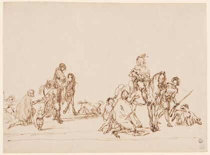 Hunters Giving Alms to Beggars
