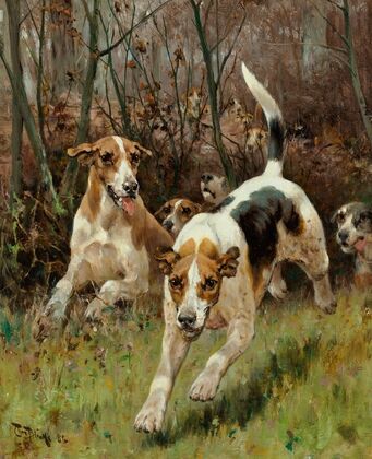 Hunting pack coming on (1886)