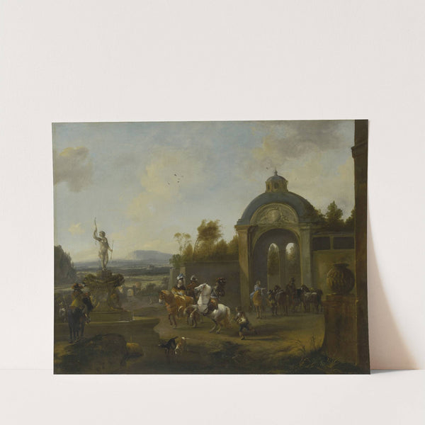 Hunting Party at a Fountain by Pieter Wouwerman