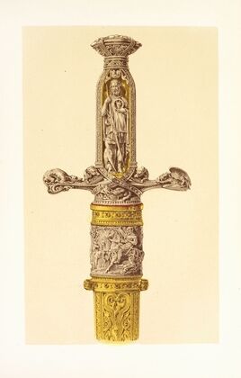 Hunting-Sword, with Hilt and Scabbard in Silver and Gilt Bronze