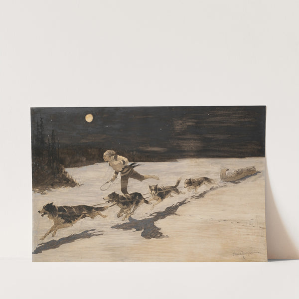 ‘Huskie’ Dogs on the Frozen Highway (Talking Musquash) (1892) by Frederic Remington