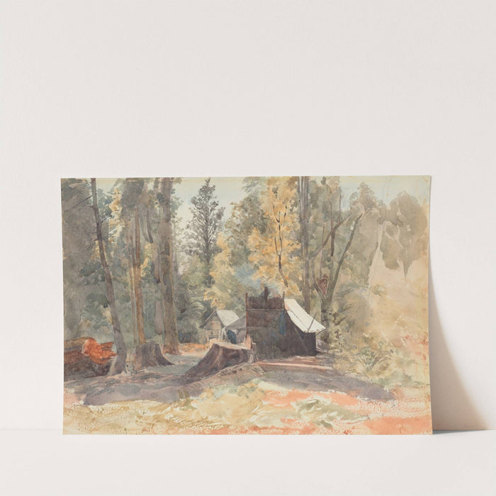 Hut of the 'Italian party', old diggings on Buller by James Crowe Richmond