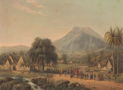 Huwelijksoptocht aan de voet van de berg Salak op Java (1869)