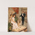 Hypnotist and blindfolded woman with angels on stage by Donalson Lith. Co