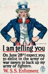 I am telling you on June 28th I expect you to enlist in the army of war savers to back up my army of fighters. W.S.S. Enlistment