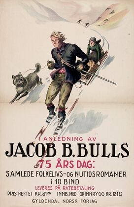 I anledning av Jacob B. Bulls 75 års dag; Samlede folkelivs- og nutidsromaner i 10 bind (1928)
