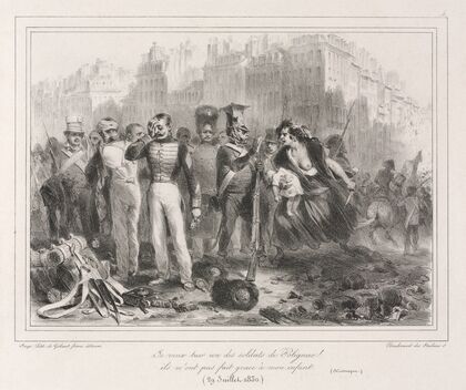 I want to kill one of Polignac’s soldiers. They did not spare my child (1830)