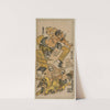 Ichikawa Monnosuke as a Courtesan and Nakajima Mioemon Bursting Out of a Barrel (c. early 1720s) by Torii Kiyomasu
