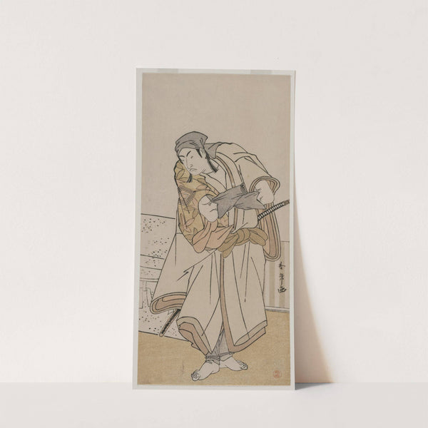 Ichikawa Monnosuke II Standing Beside a Stone Box by Katsukawa Shunjō