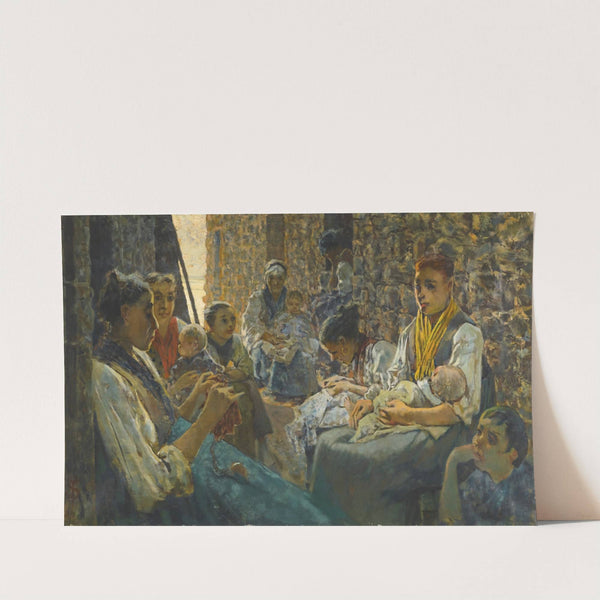 Idle Hours At Riomaggiore by Telemaco Signorini