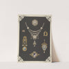Ii Jahrgang (Liefr. I) 2. [Seven Designs For Jewelry, Including Necklace With Pearls And Diamonds With Central Flower Shape.] (1872 - 1873) by Martin Gerlach