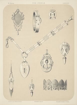Nine Designs For Jewelry, Including Diamond Tiara In Shape Of Sheaf Of Wheat.