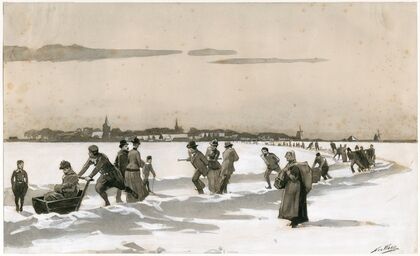 Ijsplezier op de Gouwzee bij Monnikendam