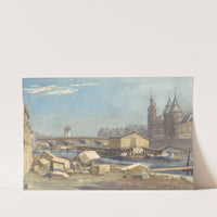 Ile de la Cité, the Pont au Change, and the Conciergerie, Paris, 1837 (1837) by Richard Redgrave