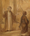 Illustration for an Eastern Romance, possibly ‘The Arabian Nights’, with Two Male Figures Standing