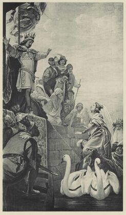 Illustration zu dem Mährchen vom Rhein und dem Müller Radlauf (circa 1900)