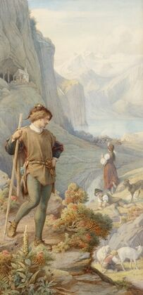 Illustration zu Schillers Berglied (rechter Teil)