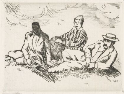 Im Freien (Robert Walser mit Frau und einem Bekannten) (1909-1915)