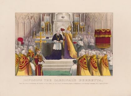 Imposing the Cardinal’s berretta – upon his grace Archbishop McCloskey of New York (1875)