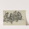 Impression - litter bearers Mt. Aestin [i.e. Mt. Austen] front - Guadalcanal by Howard Brodie