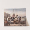 In a Quandry, Mississippi Raftmen Playing Cards (1852) by Claude Regnier