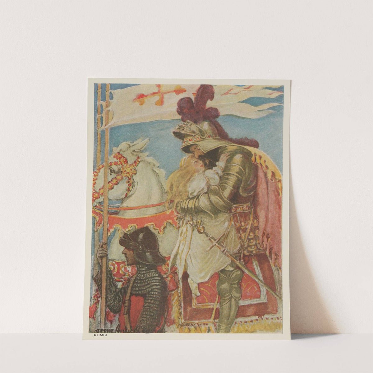 In an instant she was on the saddle, and clasped in his great strong arms by Jessie Willcox Smith