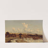 In an oriental landscape a caravan moves through a river (1826-1847) by Prosper Marilhat